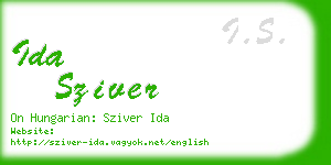 ida sziver business card